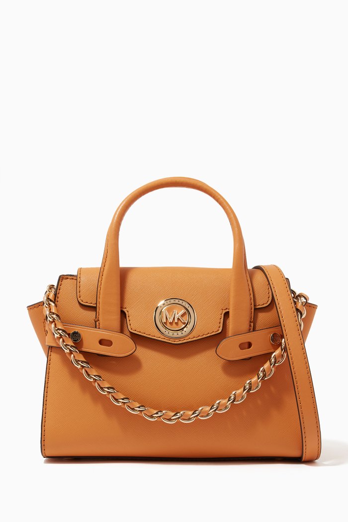 

Carmen Extra-Small Satchel in Saffiano Leather, Yellow