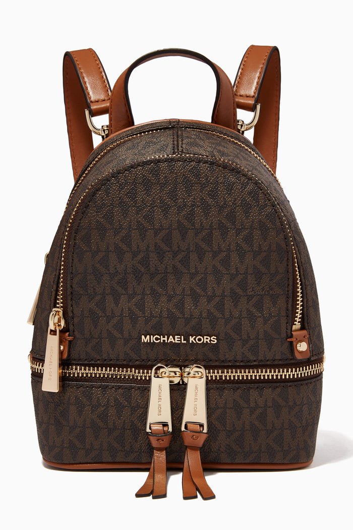 Rhea Mini Convertible Backpack in Canvas, Brown