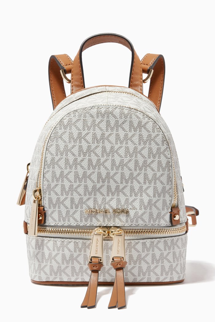 

Rhea Mini Convertible Backpack in Canvas, White