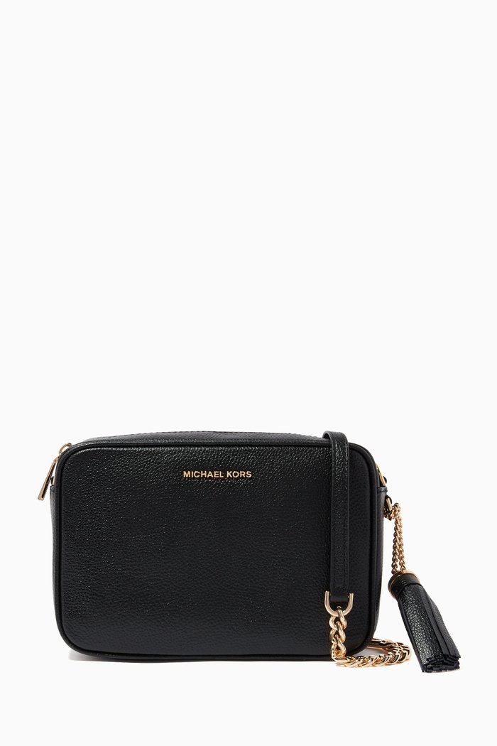 

Ginny Crossbody Bag in Leather, Black
