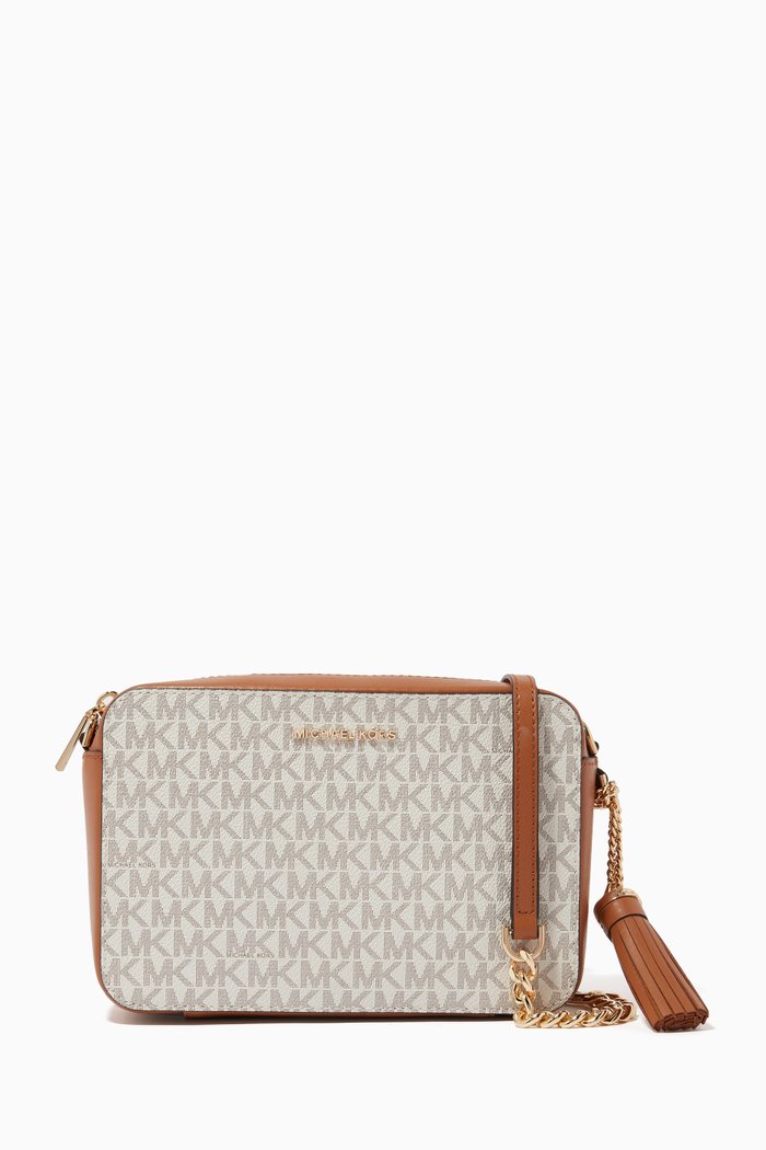 

Ginny Crossbody Bag in Canvas & Leather, White