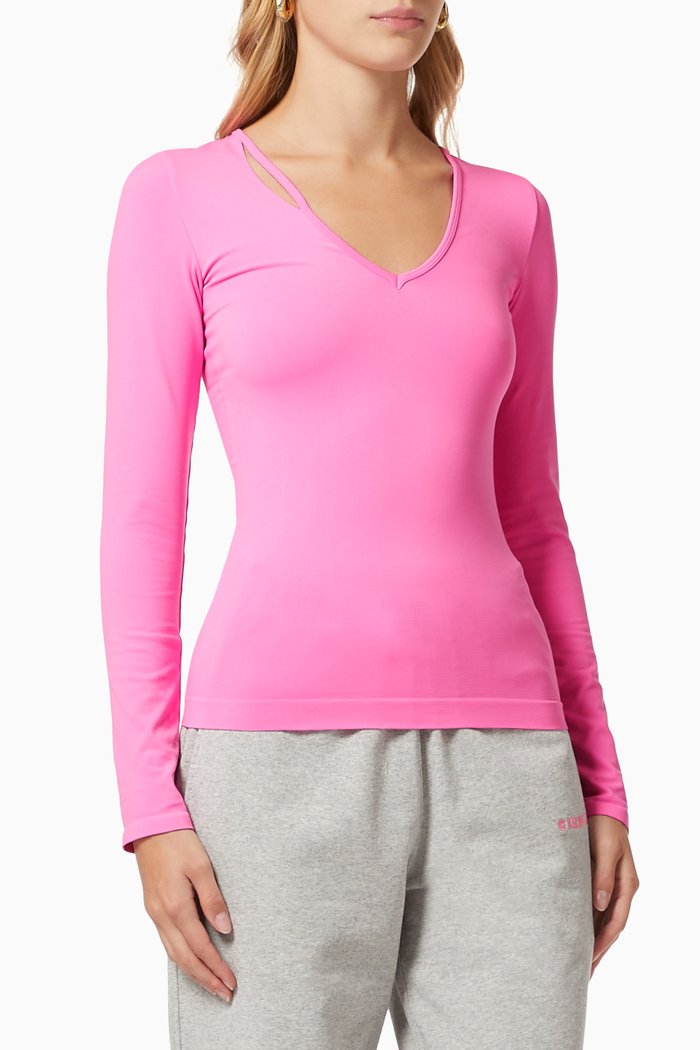 

Slash Seamless Top, Pink