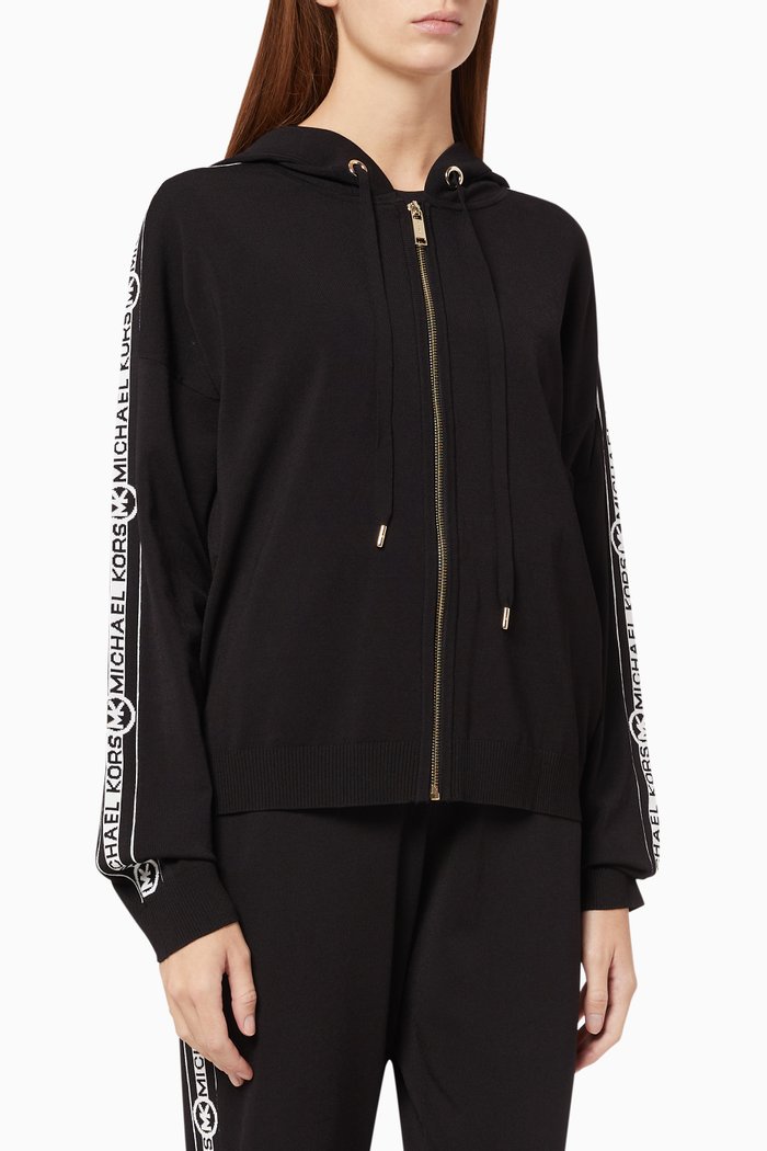 

Logo Stripe Hoodie, Black