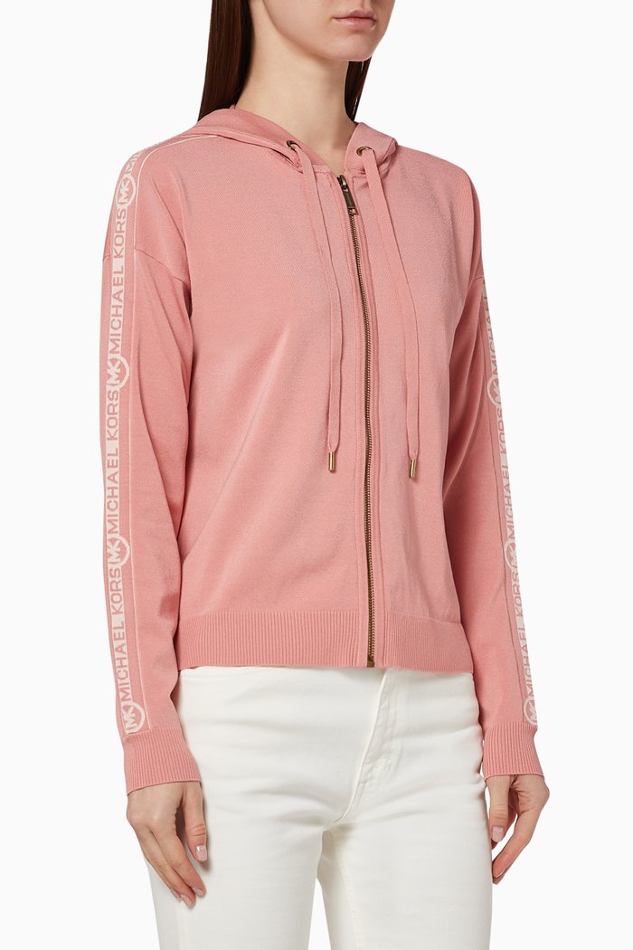 

Logo Stripe Hoodie, Pink