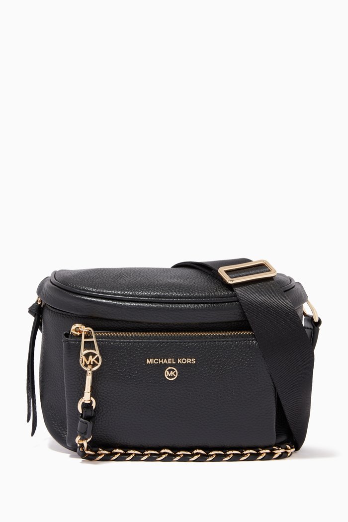 

Slater Medium Sling Bag in Leather, Black