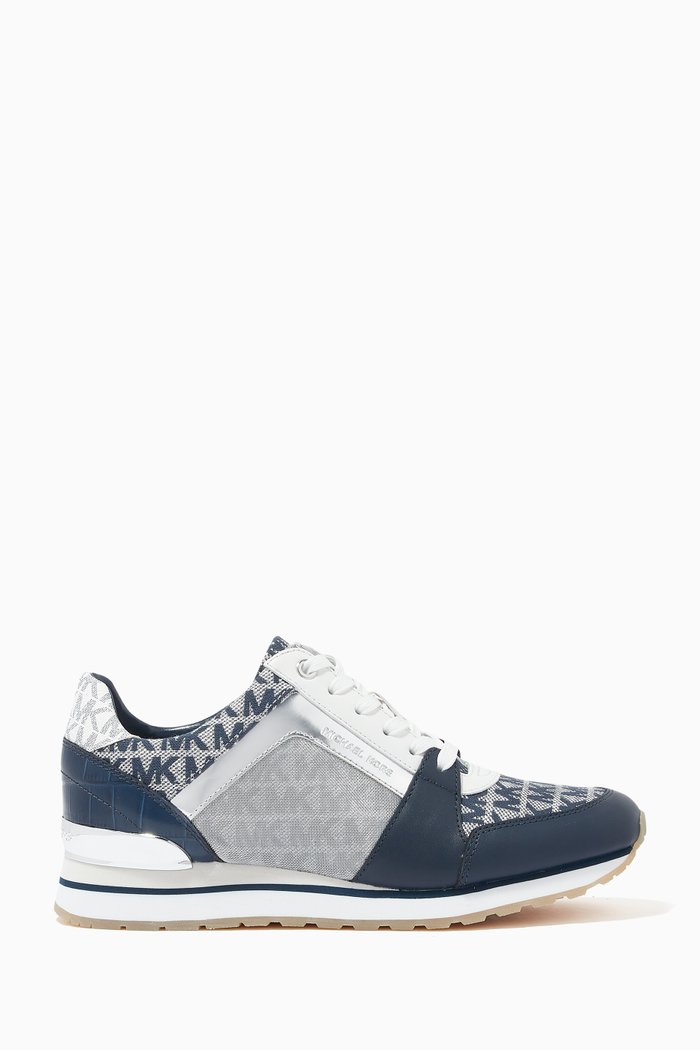

Billie Sneakers in Leather & Canvas, Blue