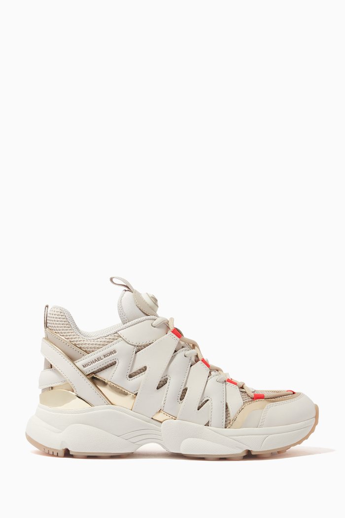 

Sneakers in Leather & Mesh, White