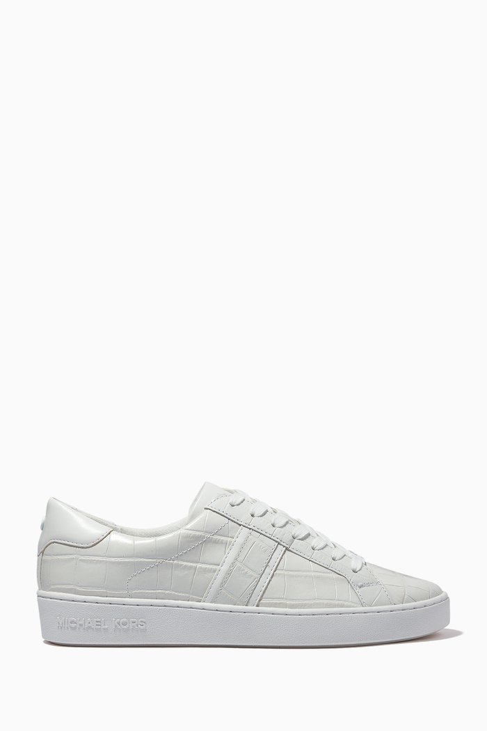 

Irving Sneaker in Croc-Embossed Leather, White
