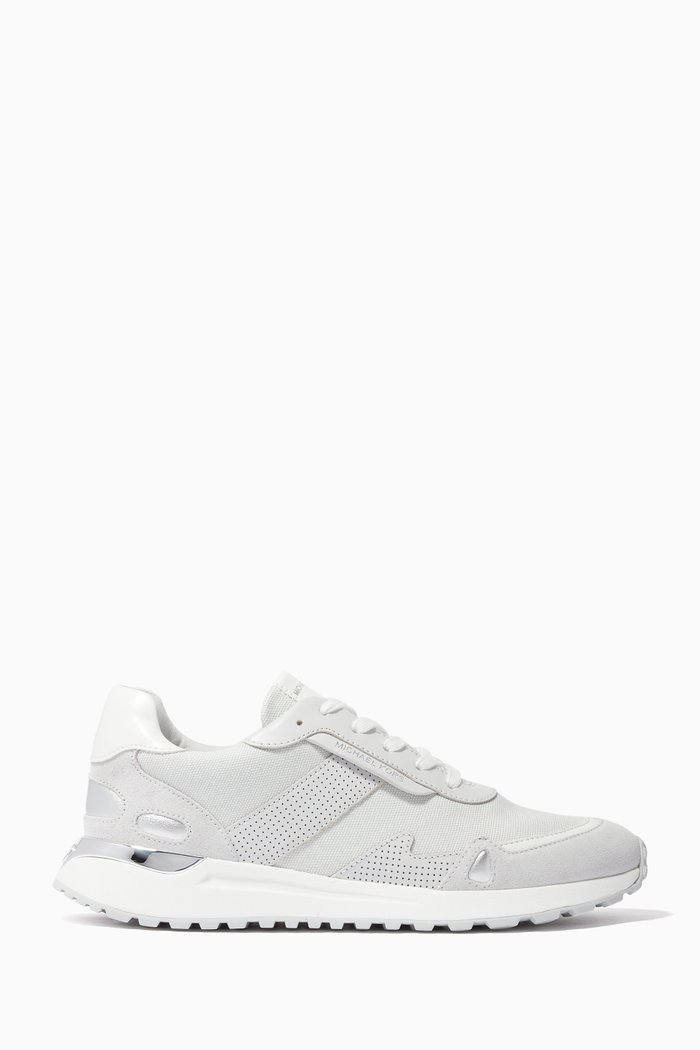 

Monroe Mixed-Media Sneakers, White