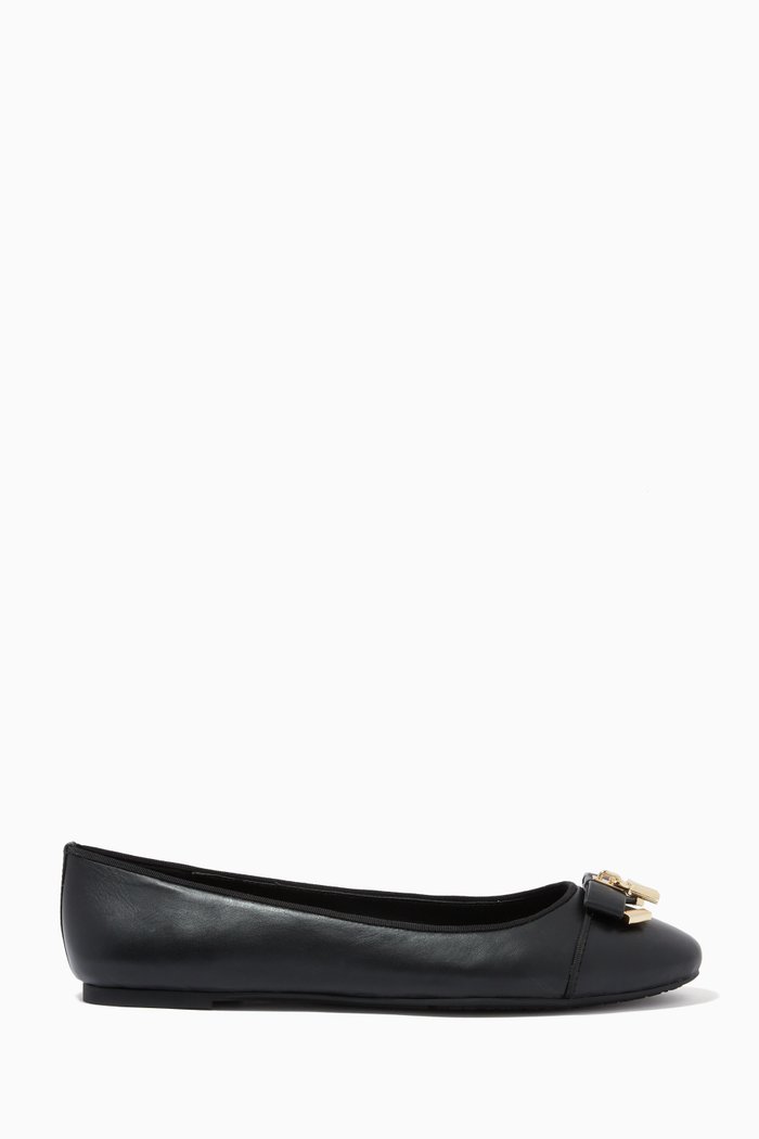 

Alice Ballet Flats in Leather, Black