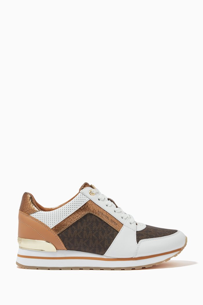 

Billie Sneakers in Leather & Canvas, Neutral