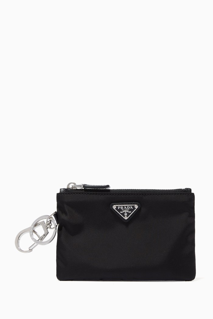 

Triangle Logo Mini Pouch in Nylon, Black