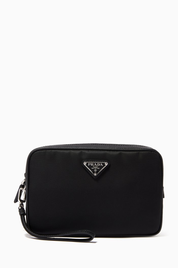 

Triangle Logo Pouch in Nylon, Black