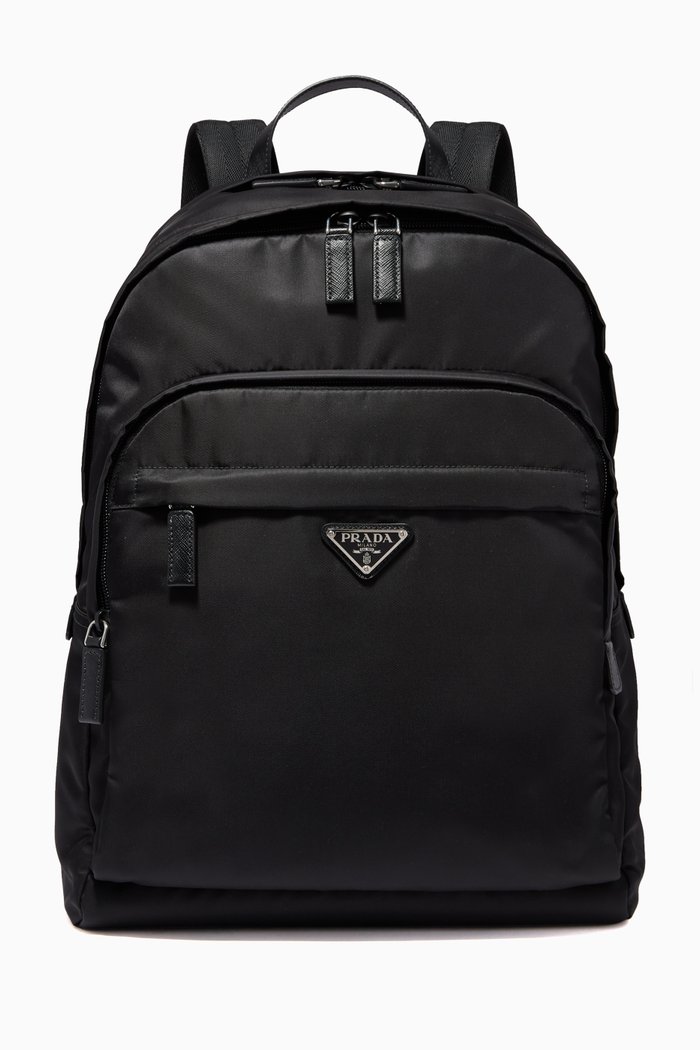 Triangle Logo Backpack in Nylon, Black
