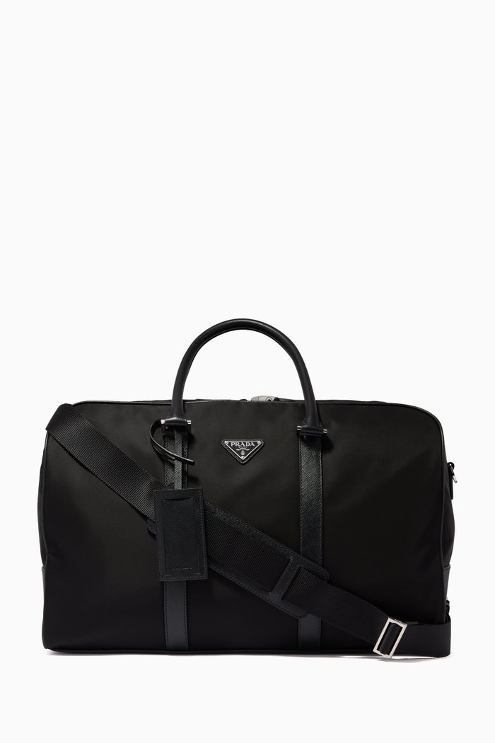 

Duffle Bag in Nylon & Saffiano Leather, Black