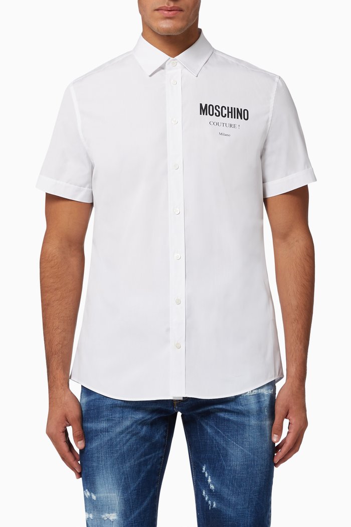 

Couture Logo Cotton Poplin Shirt, White