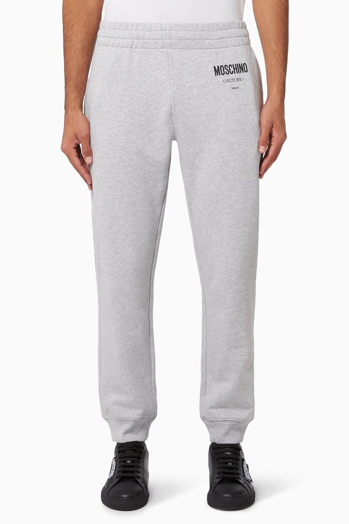 Couture Logo Jersey Fleece Sweatpants, Grey