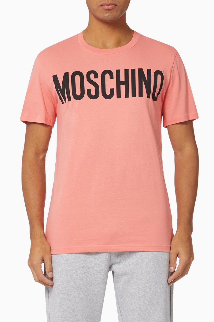 

Logo Print Cotton T-Shirt, Pink
