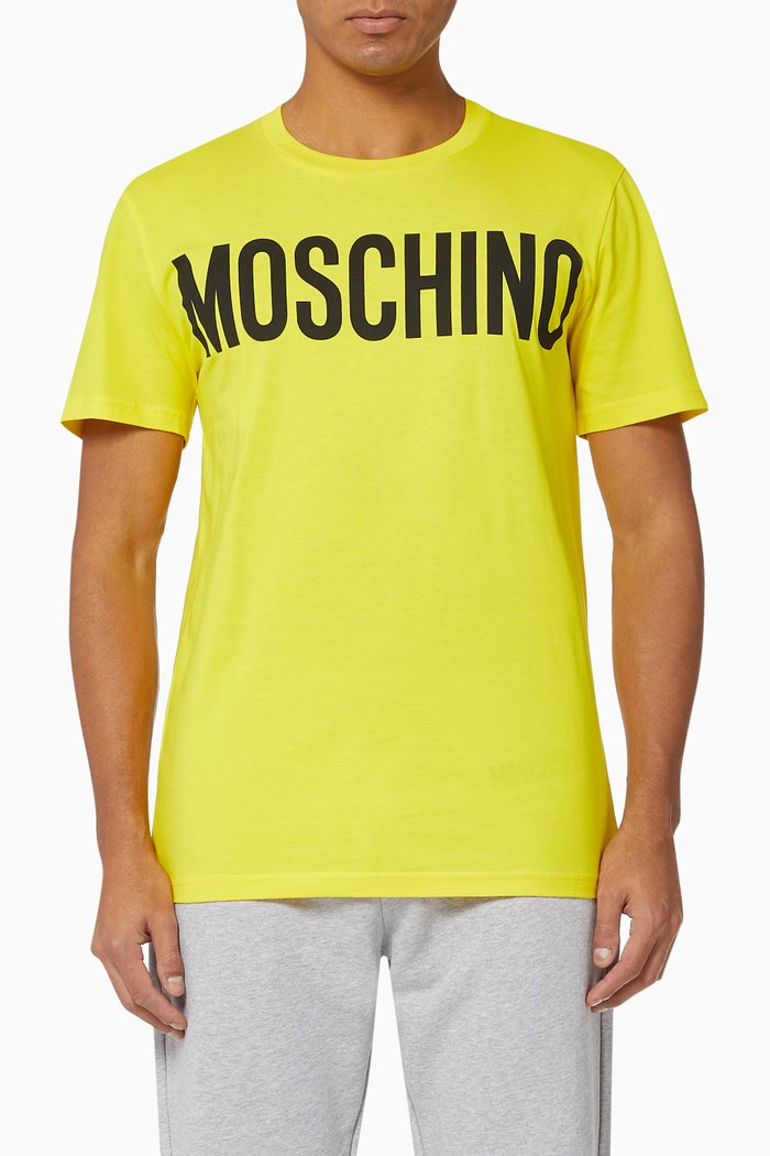 

Logo Print Cotton T-Shirt, Yellow