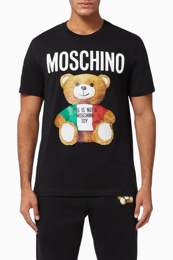 

Teddy Bear Cotton T-Shirt, Black