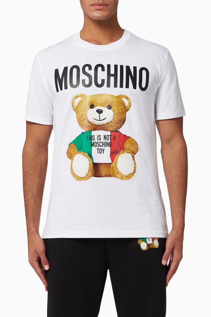 Teddy Bear Cotton T-Shirt, White