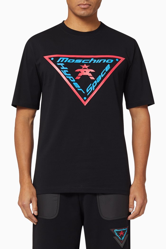 

Hyper Space Print Cotton T-Shirt, Black