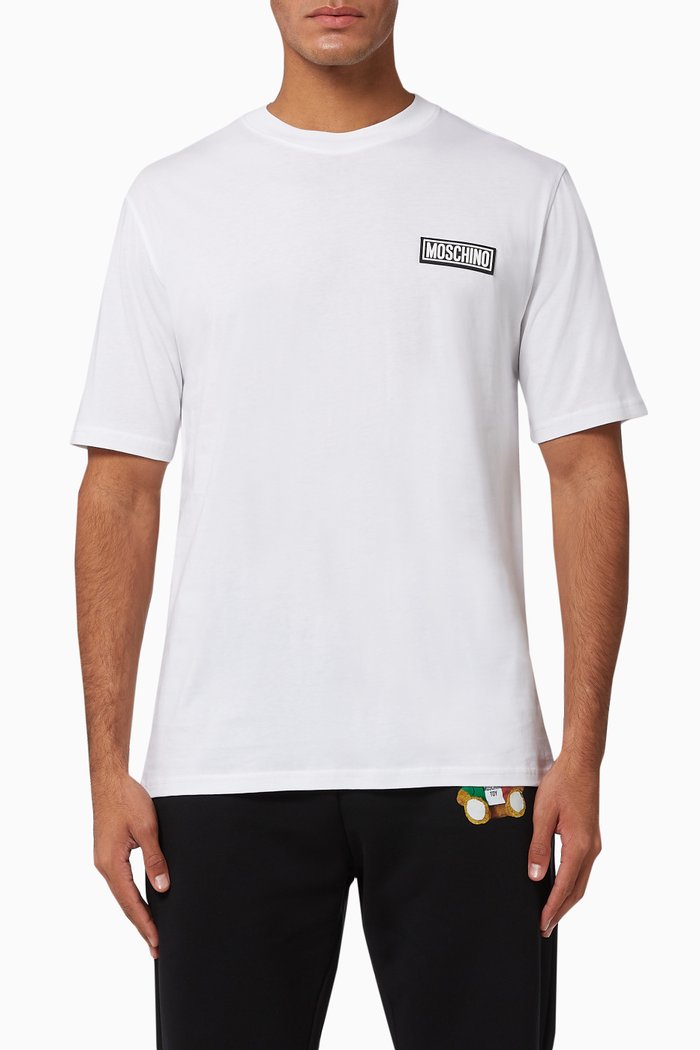 

Rubber Logo Cotton T-Shirt, White