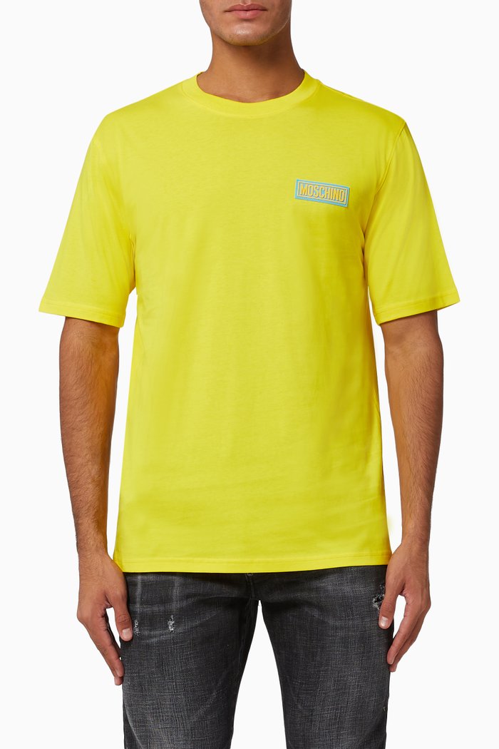 

Rubber Logo Cotton T-Shirt, Yellow