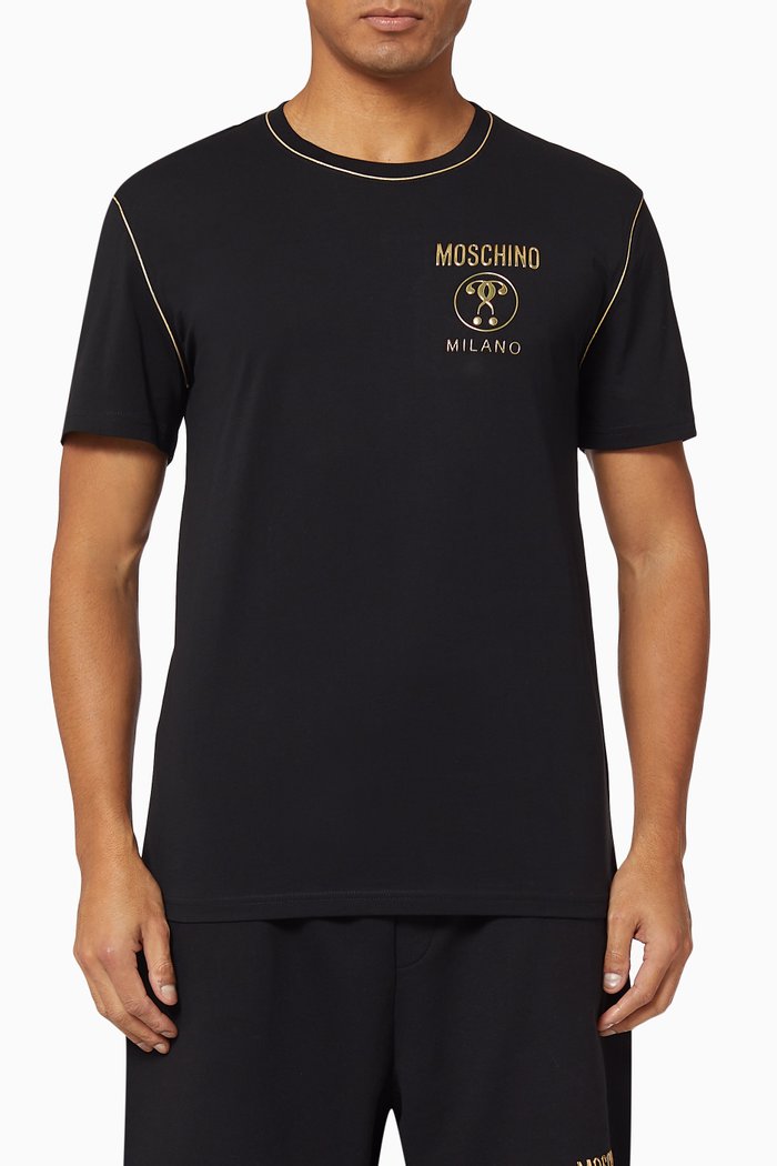 

Logo Cotton Fleece T-Shirt, Black