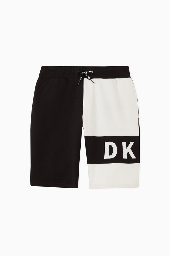Bi-colour Logo Shorts in Cotton, Black