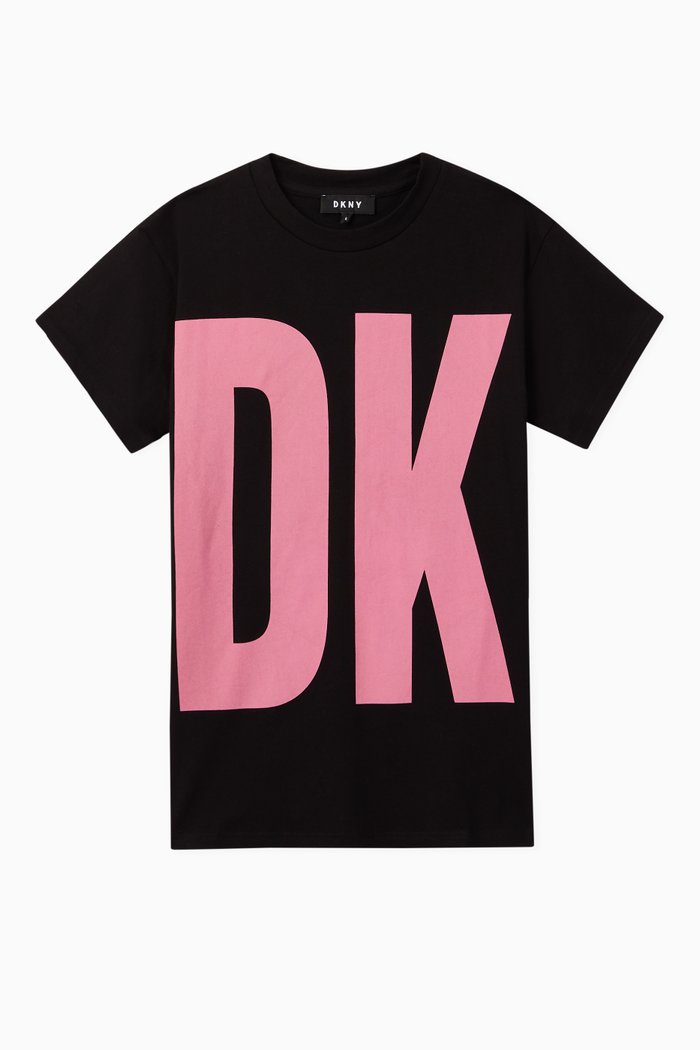 

Logo Print T-Shirt Dress, Black