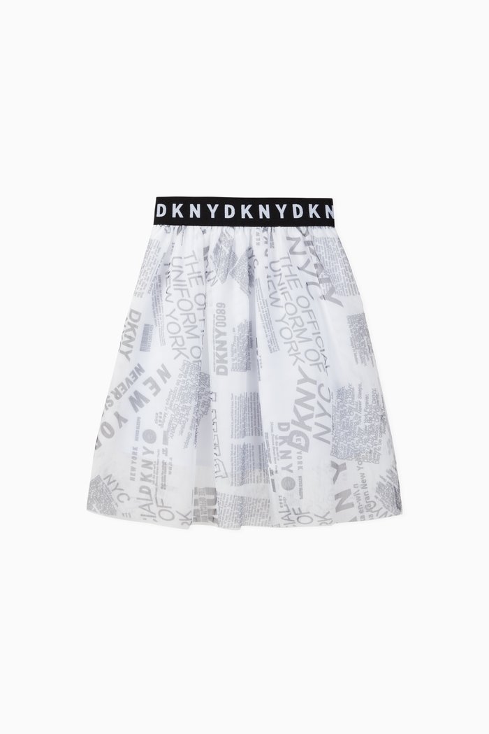 

Tie-Dye Logo Skirt, White