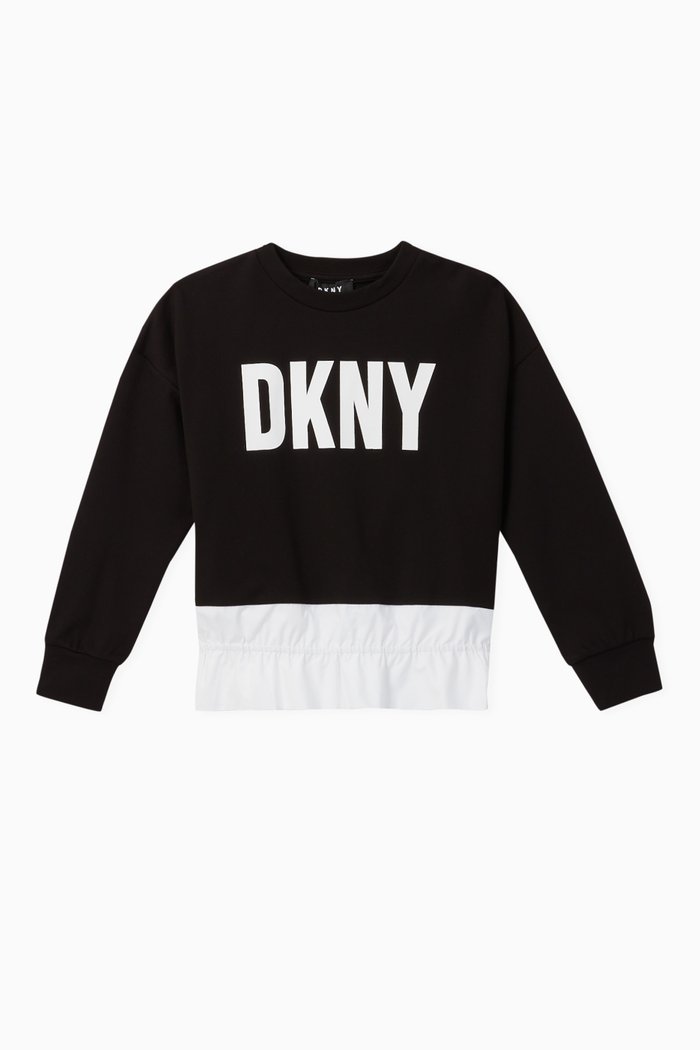 

Logo Sweatshirt with Ruffle, Black