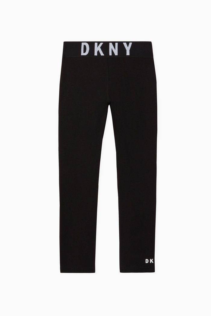 Logo Waistband Leggings, Black