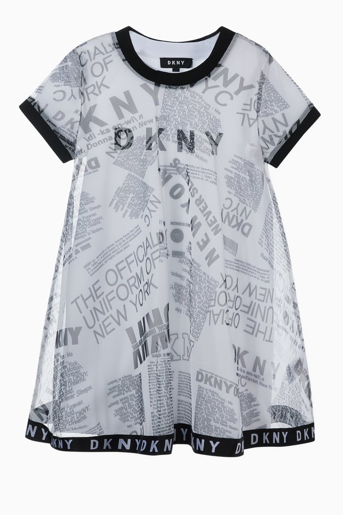 

Newspaper Jersey Dress, White