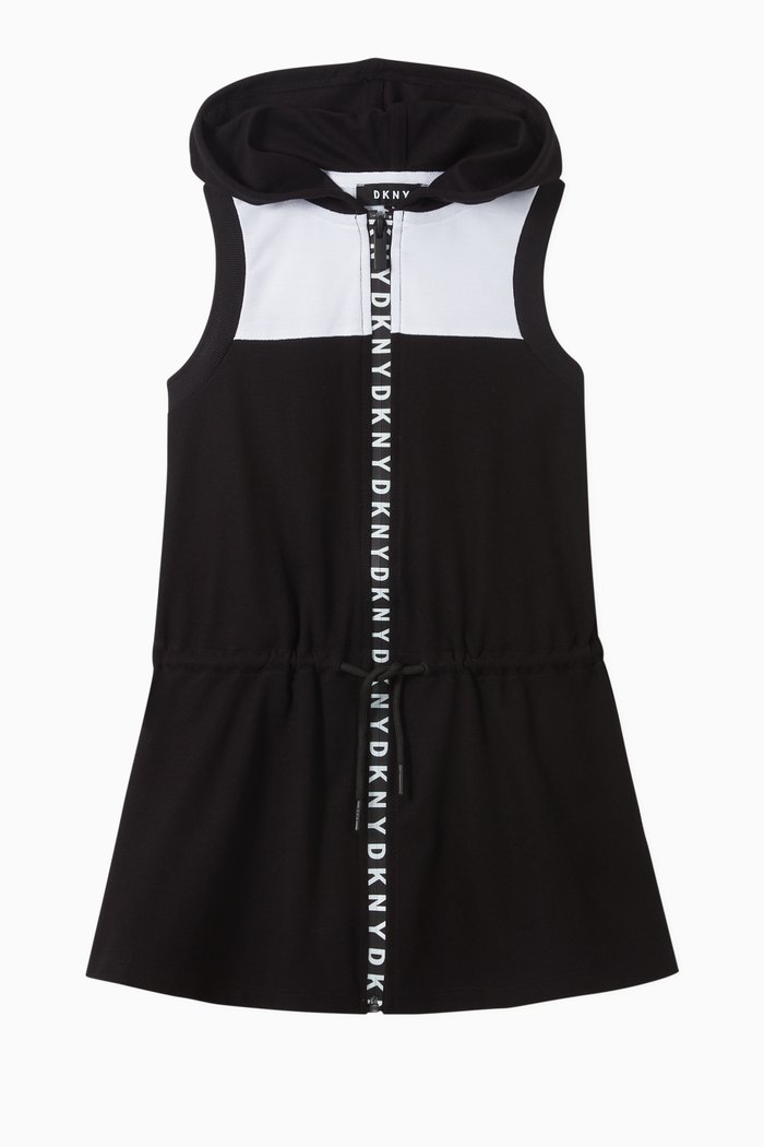 

Zip-up Hooded Dress, Black