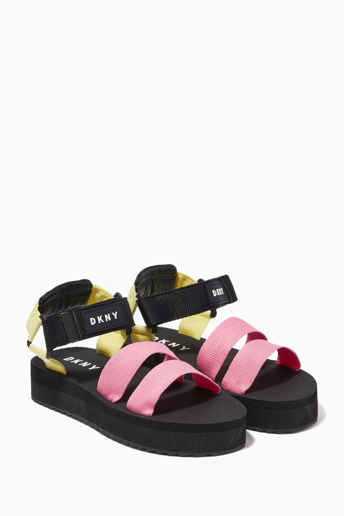 

Logo Strap Sandals in Grosgrain, Multicolour