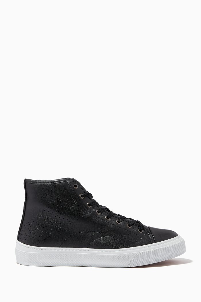 Eclipse Hito High Top Sneakers in Leather, Black