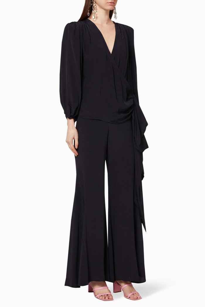 

Strike Wrap Blouse, Black