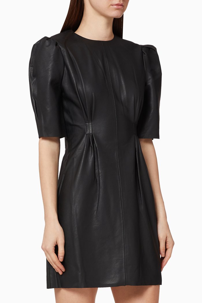 

Voltaire Faux Leather Dress, Black