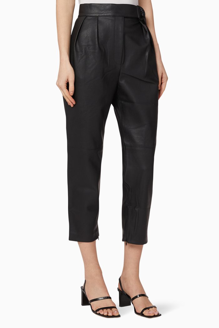 

Chromatic Faux Leather Pants, Black