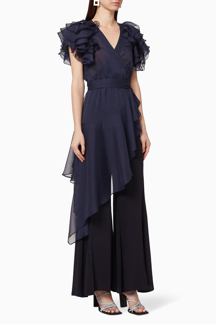 

Beam Wrap Top, Blue