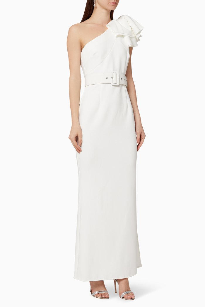 

Annika Belted Gown, White