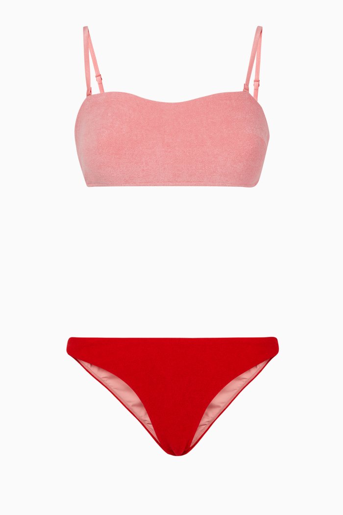 

Poppy Terry Bandeau Bikini, Red