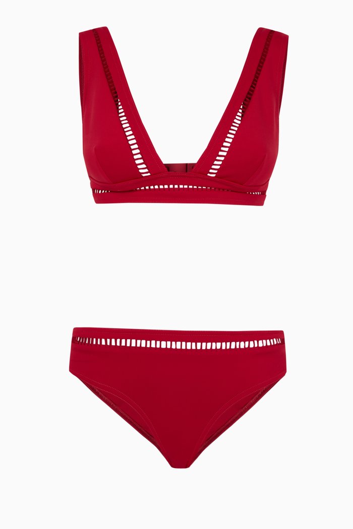 

Poppy Ladder Tri Bikini, Burgundy