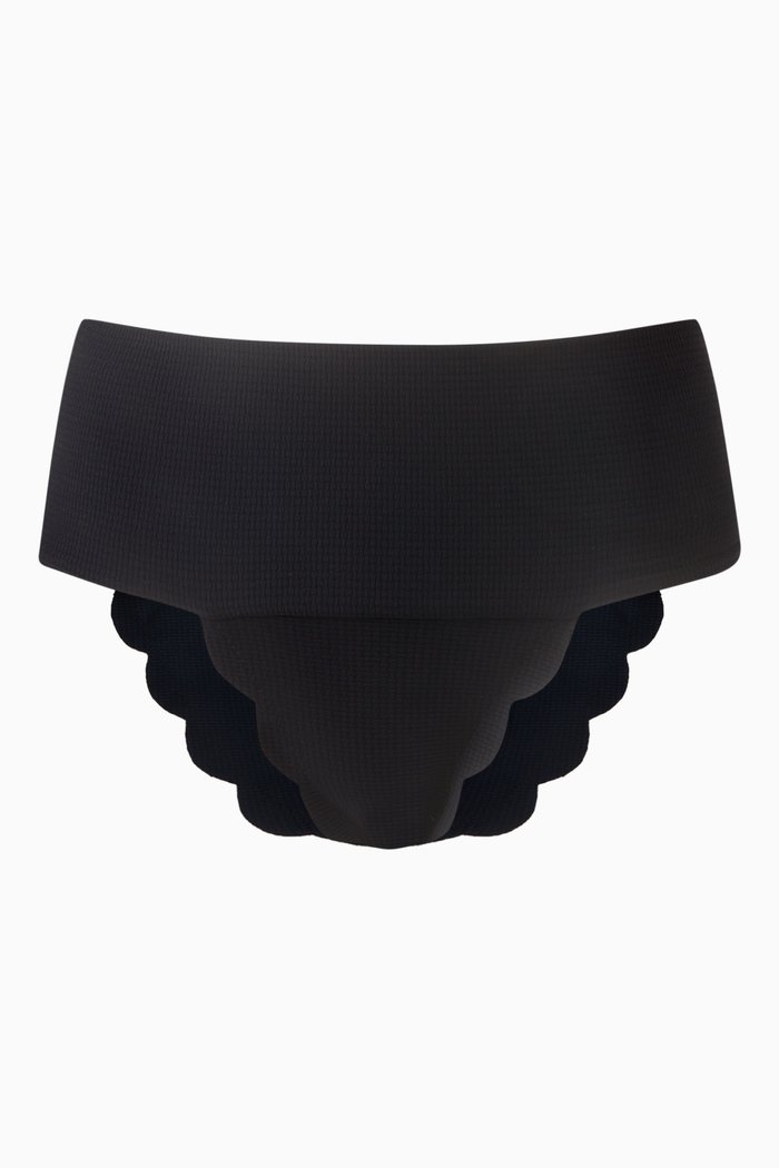 

Wide Santa Clara Bikini Bottoms in Recycled Nylon, Black