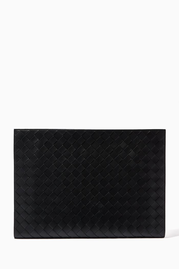 

Document Case in Intrecciato Calfskin, Black