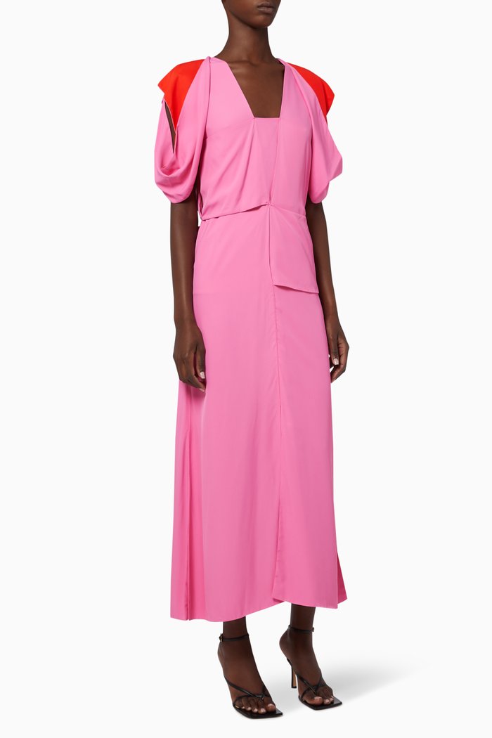 

Liquid Viscose Mid-calf Dress, Pink