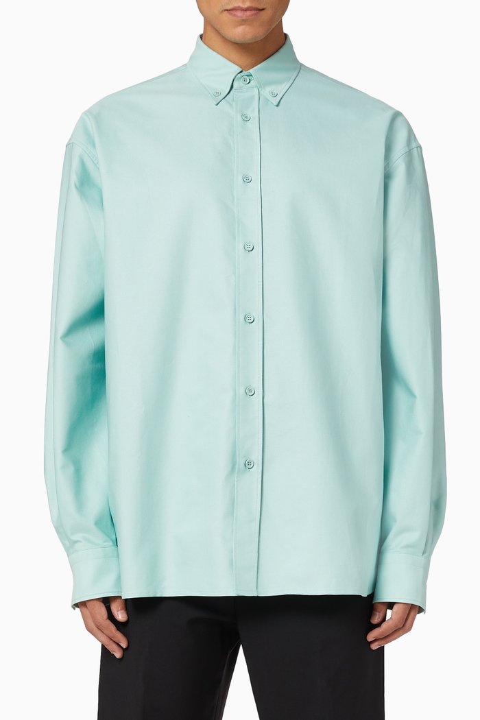 

Washed Cotton Piqué Shirt, Green