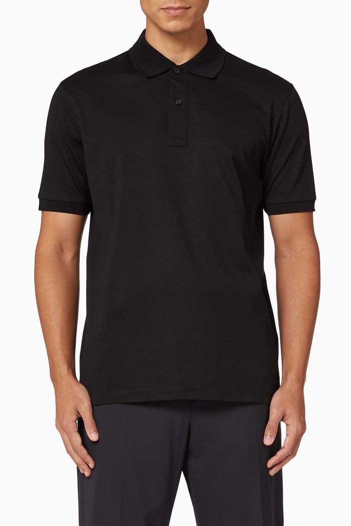 

Classic Cotton Piqué Polo, Black